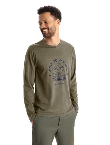 Pánské Long Sleeve Icebreaker Merino Central Classic T-Shirt Canopy Camper Olivy Zelené | CZ 1722PJJQ